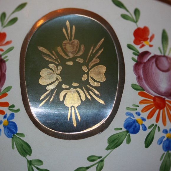 Czech Bohemian Glass Green Cased to White Small Bowl Hand Painted LOT 8155 - Picture 3 of 7